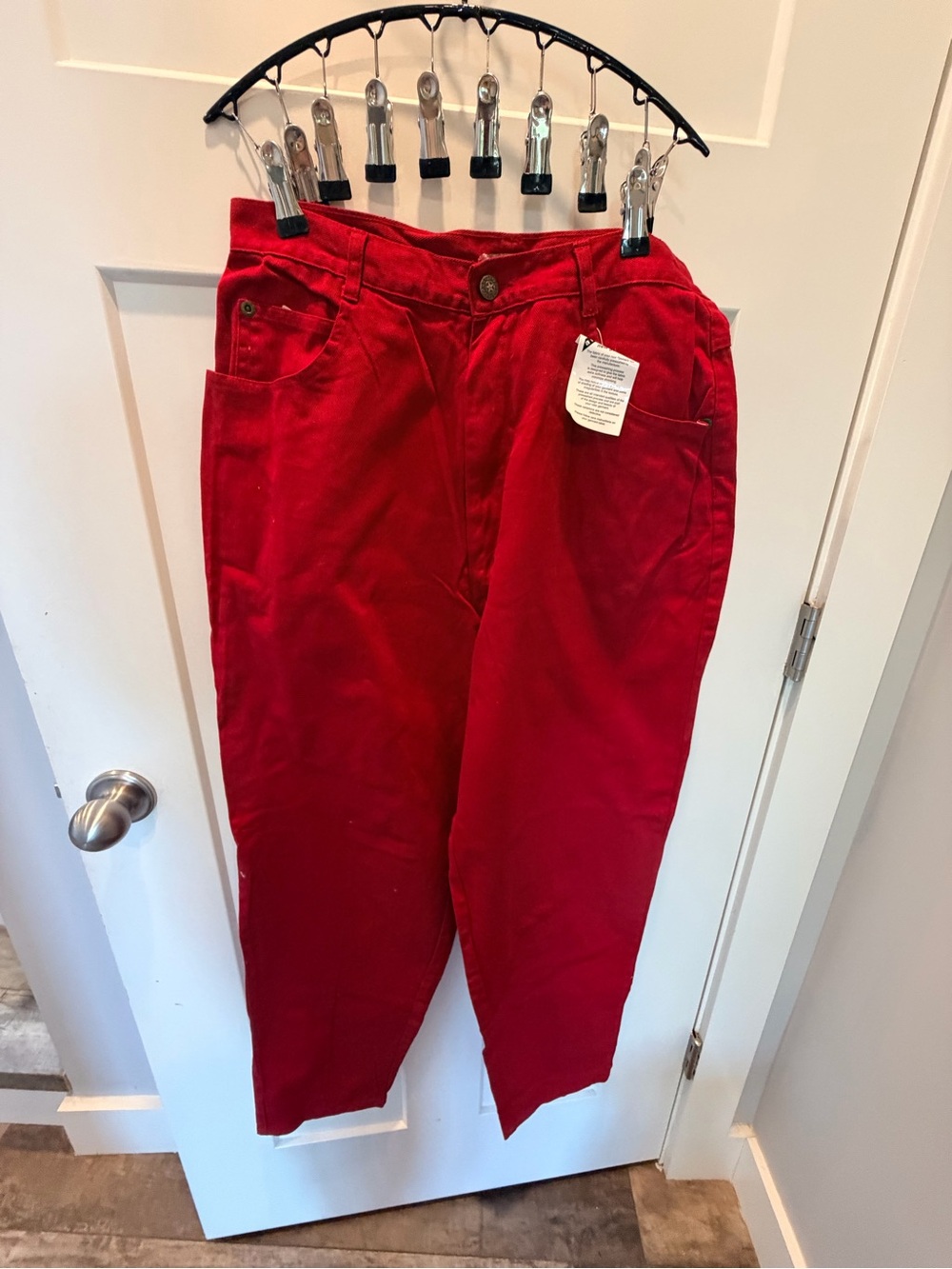 NWT Vintage Forenza Red High Rise Cotton Pants Size 14